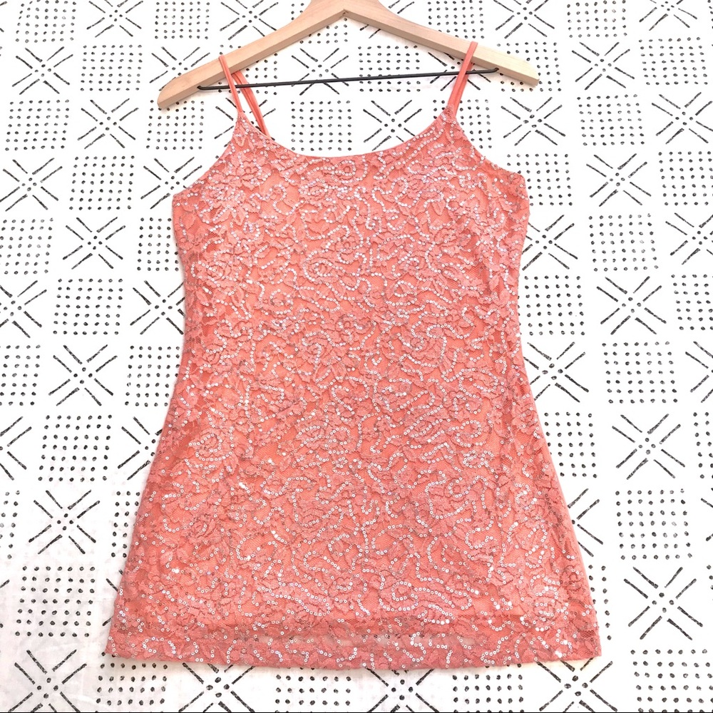 APRICOT SEQUIN CAMISOLE